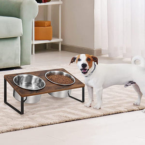 Enhance Your Pet's Dining Experience with Our Log Pet Feeding Rack