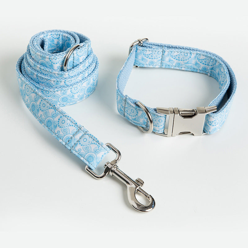 Elevate Your Dog Walking Experience with Our Paisley Print Dog Collar & Leash Set