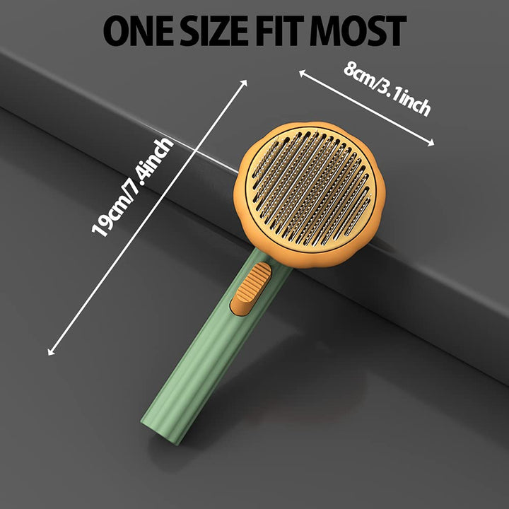 Transform Your Pet's Grooming Routine with the Self-Cleaning Pumpkin Pet Slicker Brush
