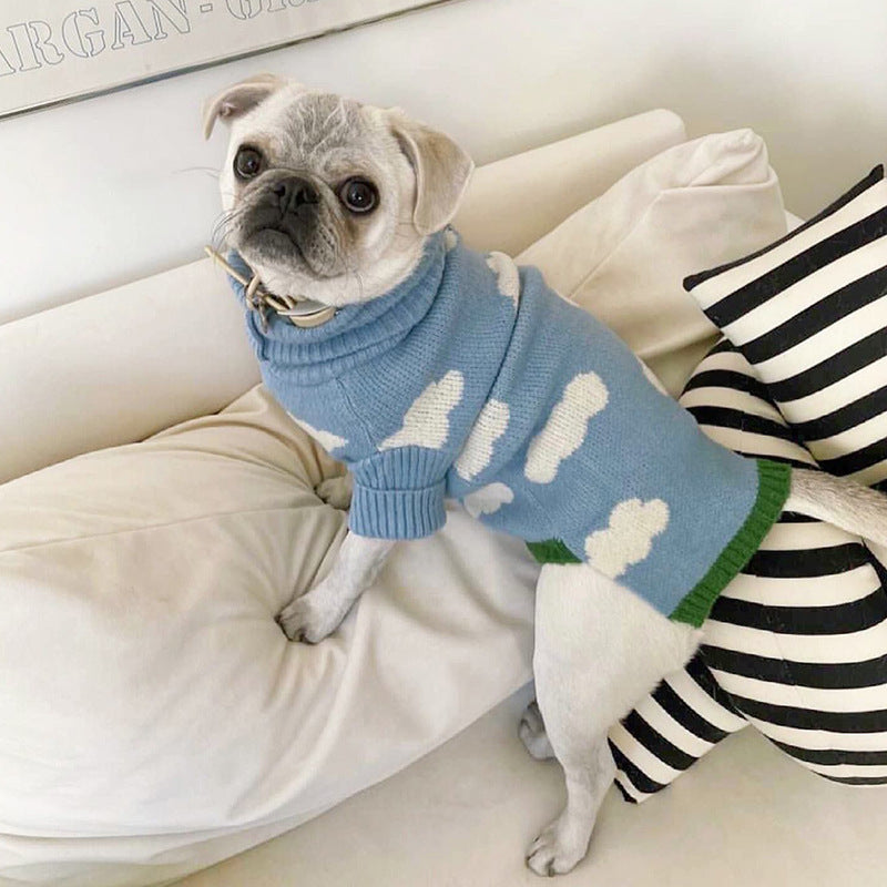 Elevate Your Dog's Style with the Blue Sky Jacquard Dog Sweater