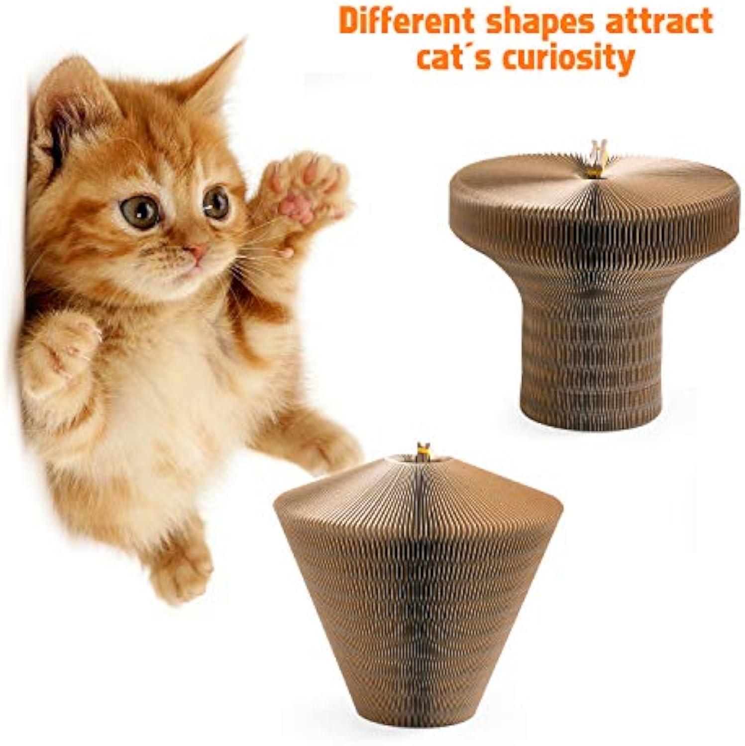 Collapsible Cardboard Cat Scratcher Lounge – Round Corrugated Scratching Bed