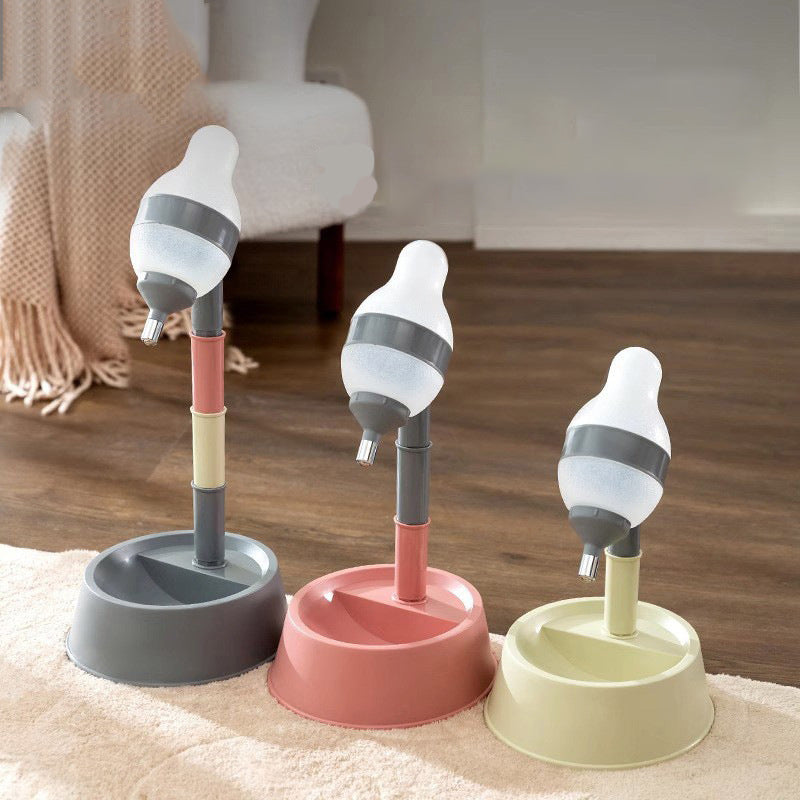 Standing Pet Water Dispenser Adjustable Height Bowl for Cats and Dogs
