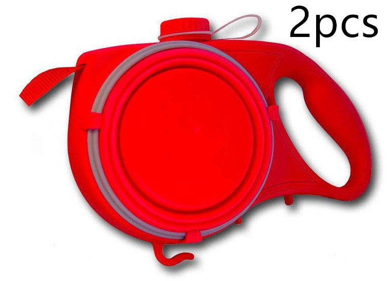 Multifunctional Retractable Dog Leash – 360° Tangle-Free with Folding Bowl (Blue, Red, Black)