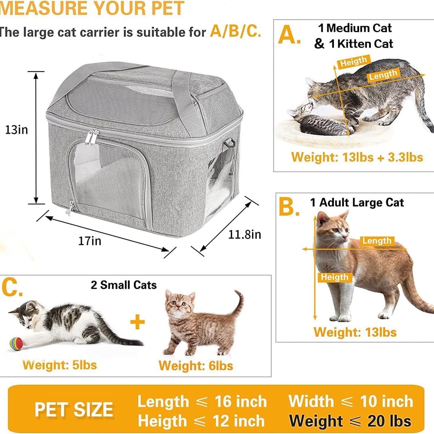 Breathable Pet Backpack Carrier for Small Dogs and Cats
