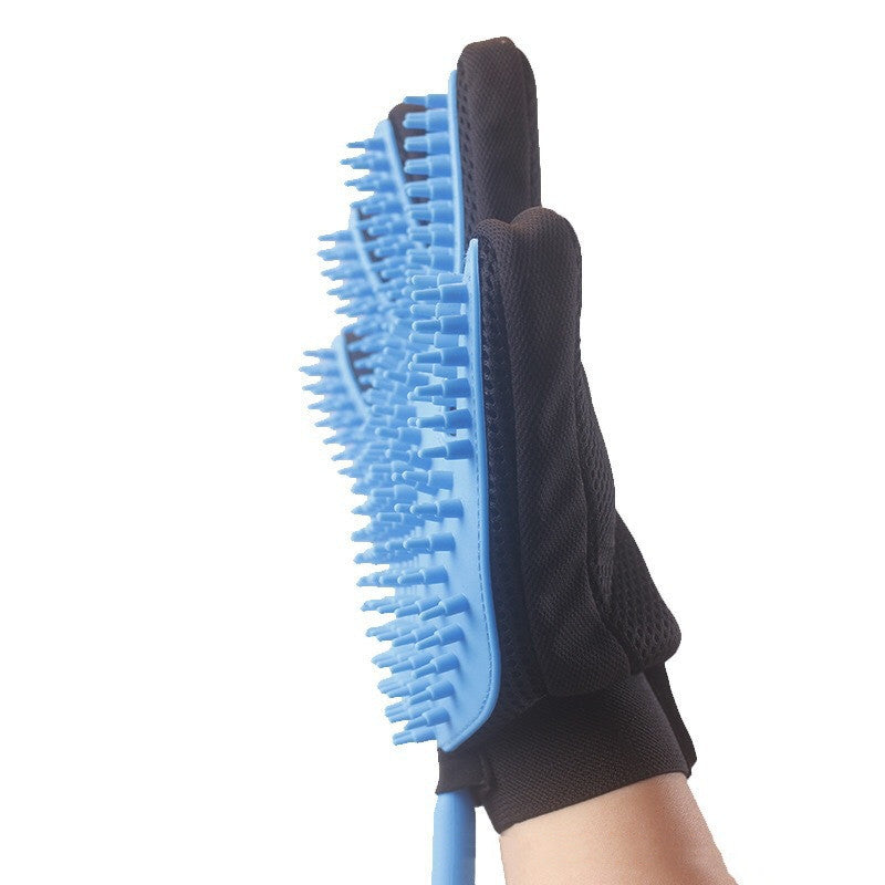 Five-Finger Pet Shower Gloves with Spray and Massage Brush