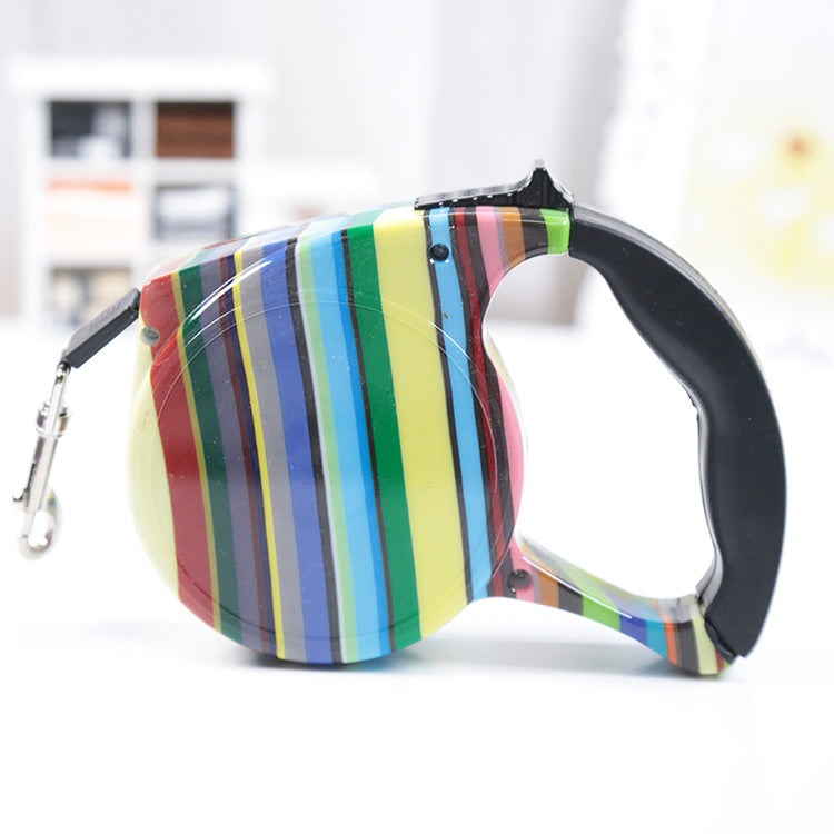 5-Meter Retractable Dog Leash – One-Hand Brake & Lock for Small & Medium Dogs
