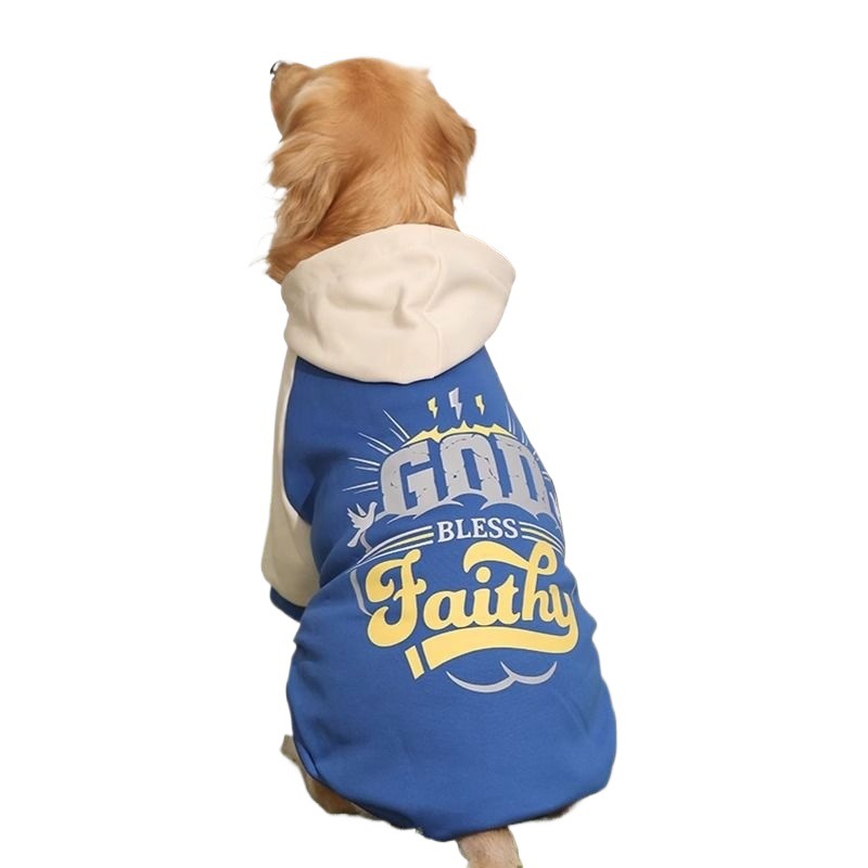 Large Dog Hooded Sweater – Patchwork Fall & Winter Coat for Big Breeds (3XL–7XL)