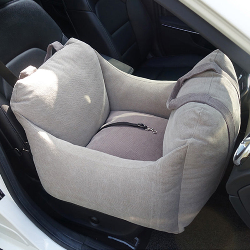 Waterproof Portable Dog Car Seat Carrier with Mesh and Safety Features