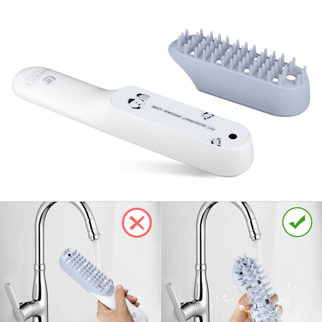 Silicone Pet Massage Brush Grooming and Fur Removal Comb