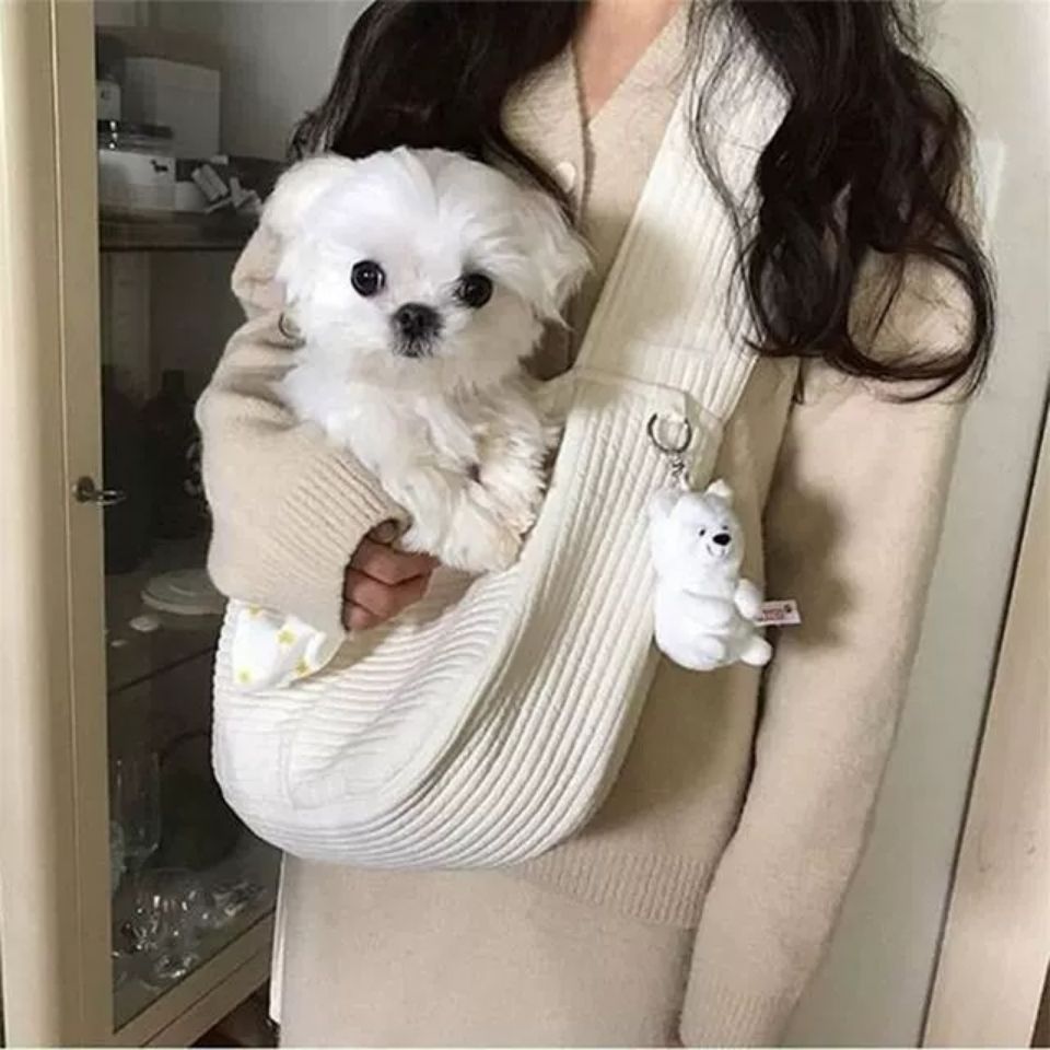 Handmade Canvas Pet Carrier Bag Breathable Shoulder Tote for Dogs and Cats