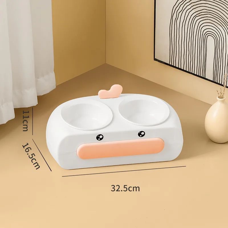 Duck Design Double Pet Bowl for Dogs and Cats