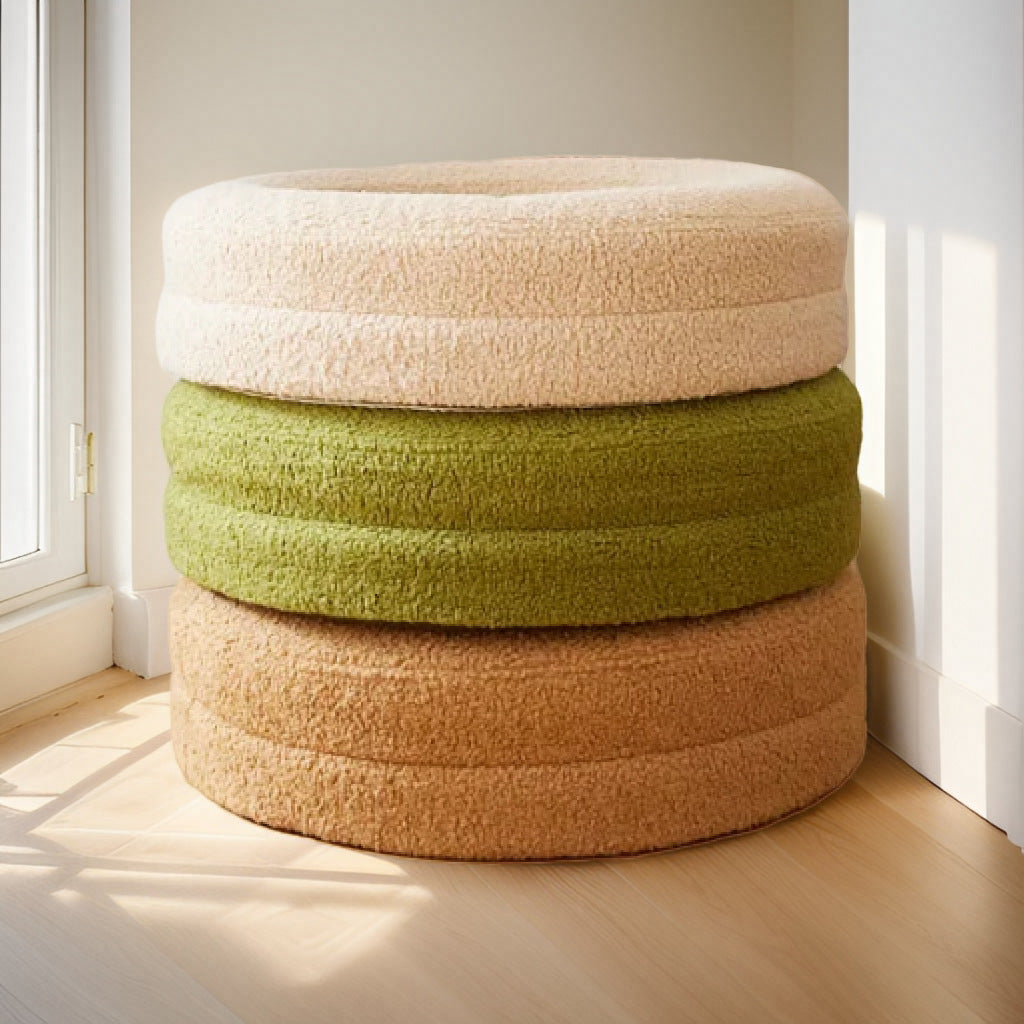 Solid Color Leisure Cat Nest – Soft Round Lambswool Bed (3 Sizes, 5 Colors)