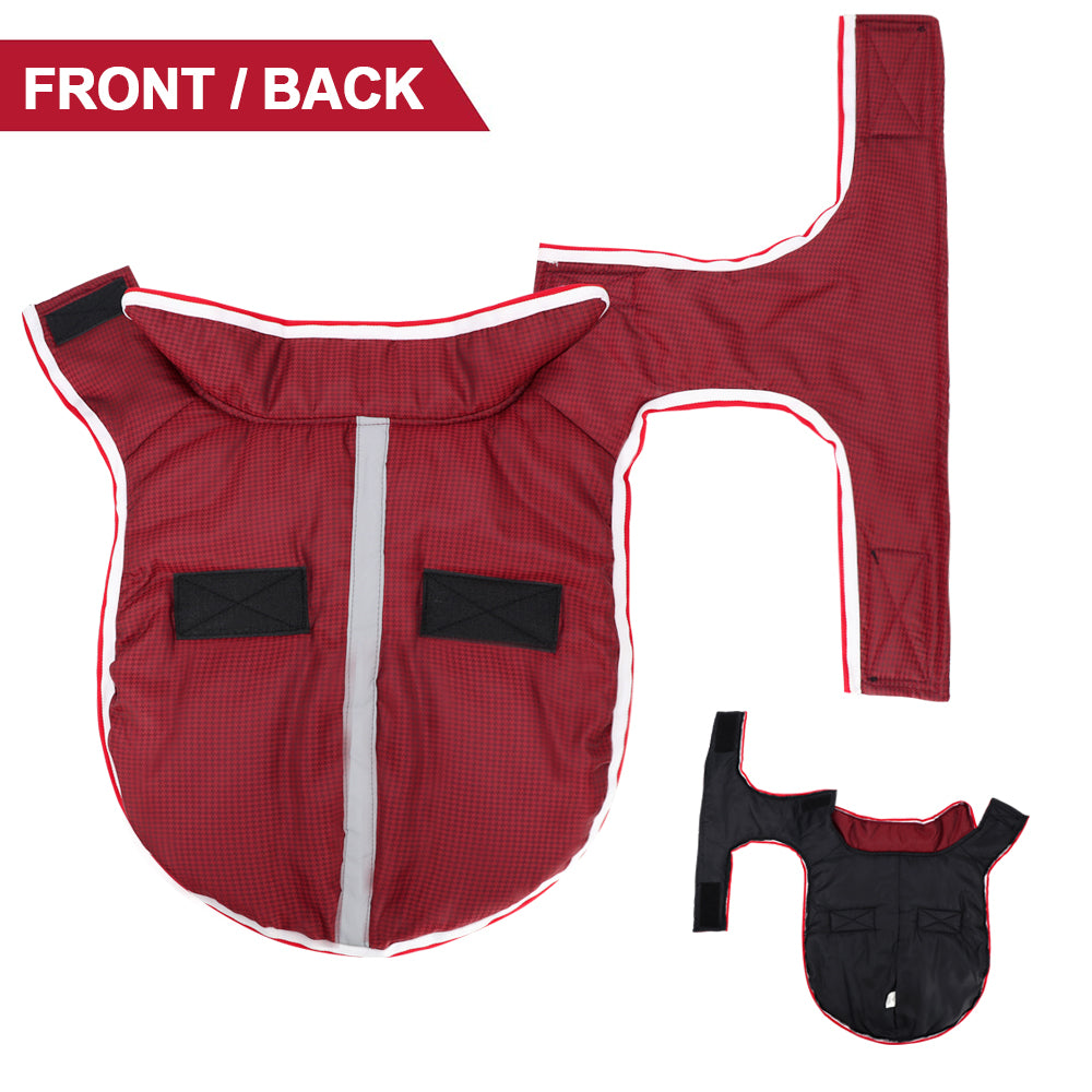 Waterproof Leisure Dog Jacket – Warm Polyester Coat for Large Dogs (L–XXXXL)