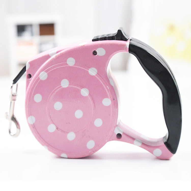 5-Meter Retractable Dog Leash – One-Hand Brake & Lock for Small & Medium Dogs