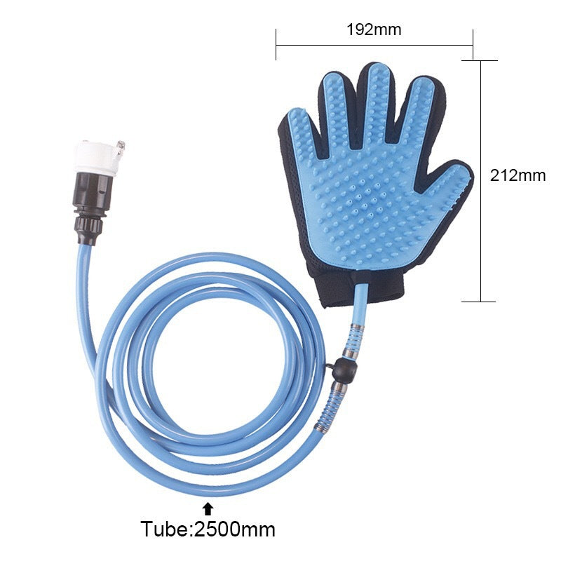 Five-Finger Pet Shower Gloves with Spray and Massage Brush