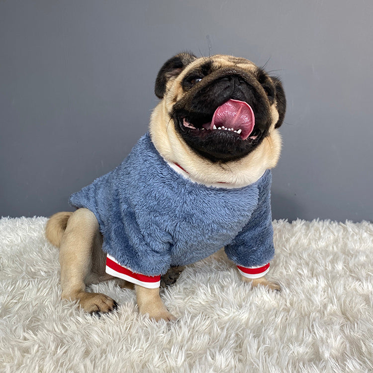 Classic Blue Cotton Dog Sweater – Casual Knit for Medium & Large Dogs (S–XXL)