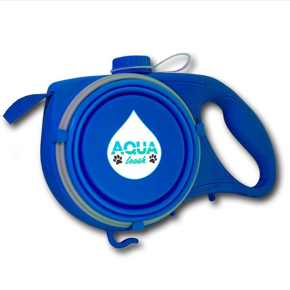 Multifunctional Retractable Dog Leash – 360° Tangle-Free with Folding Bowl (Blue, Red, Black)