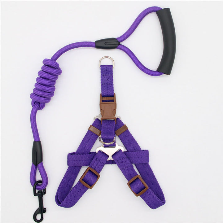 Simple Nylon Dog Leash & Collar Set – 15 Color Styles for All Dog Sizes (S–XL)