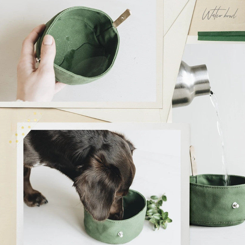 Portable Folding Canvas Dog Bowl for Drinking and Feeding