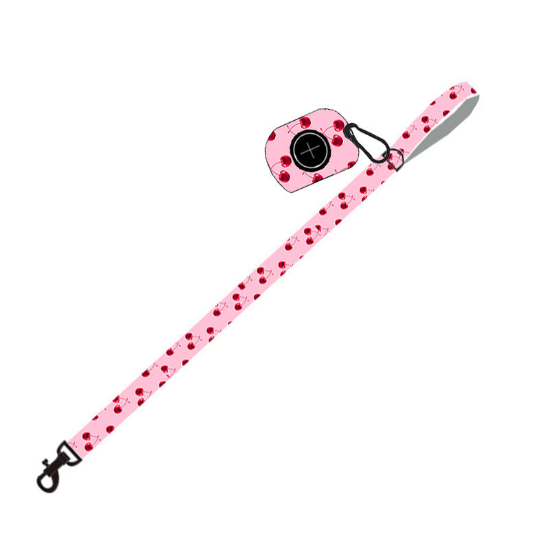 Complete Pink Dog Walking Set – Harness, Collar, Leash & Poop Bag Holder (S–XL)