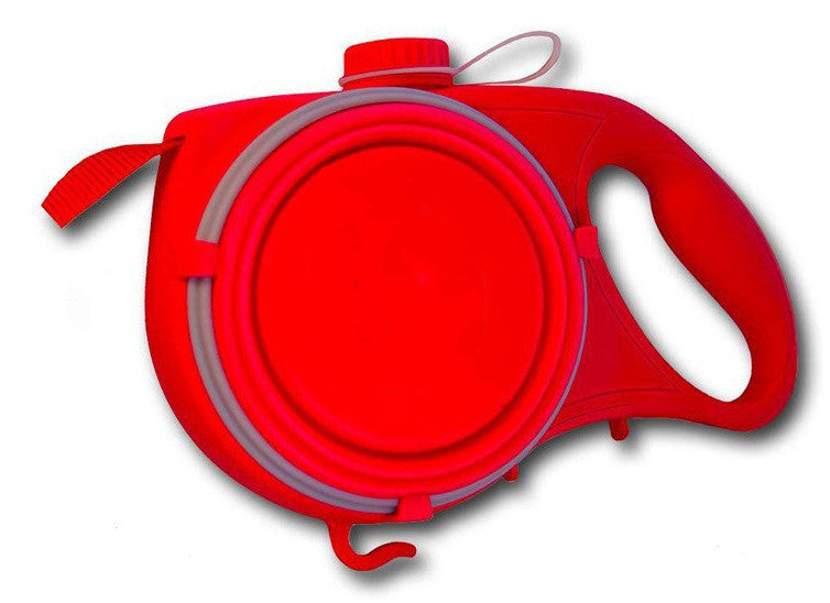 Multifunctional Retractable Dog Leash – 360° Tangle-Free with Folding Bowl (Blue, Red, Black)