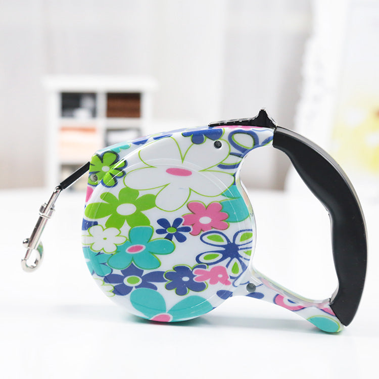 5-Meter Retractable Dog Leash – One-Hand Brake & Lock for Small & Medium Dogs