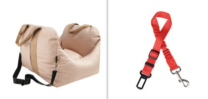 Waterproof Portable Dog Car Seat Carrier with Mesh and Safety Features