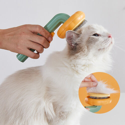 Self-Cleaning Pumpkin Pet Slicker Brush for Dogs and Cats