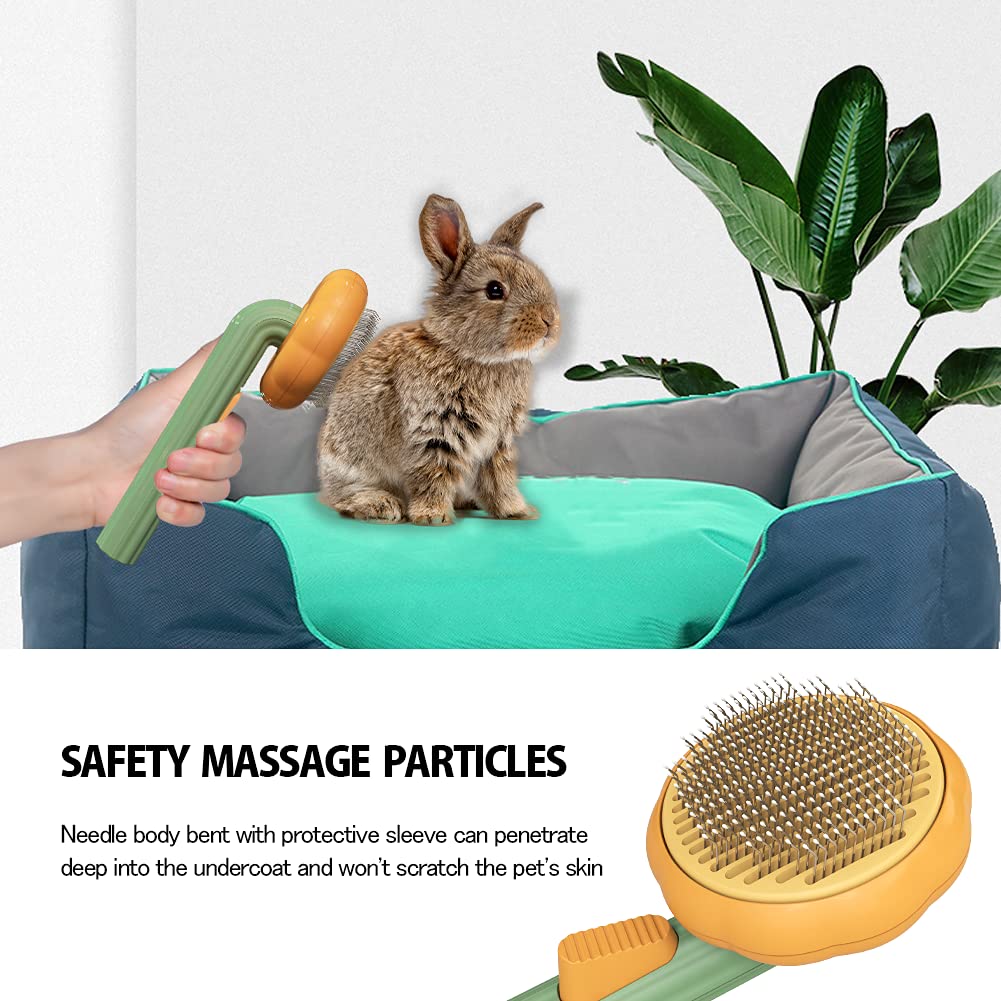 Self-Cleaning Pumpkin Pet Slicker Brush for Dogs and Cats