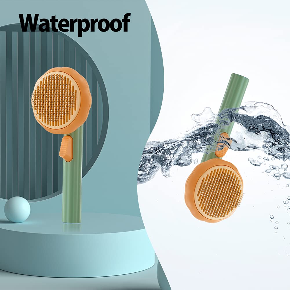 Self-Cleaning Pumpkin Pet Slicker Brush for Dogs and Cats