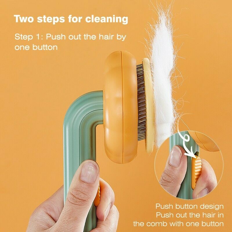 Self-Cleaning Pumpkin Pet Slicker Brush for Dogs and Cats