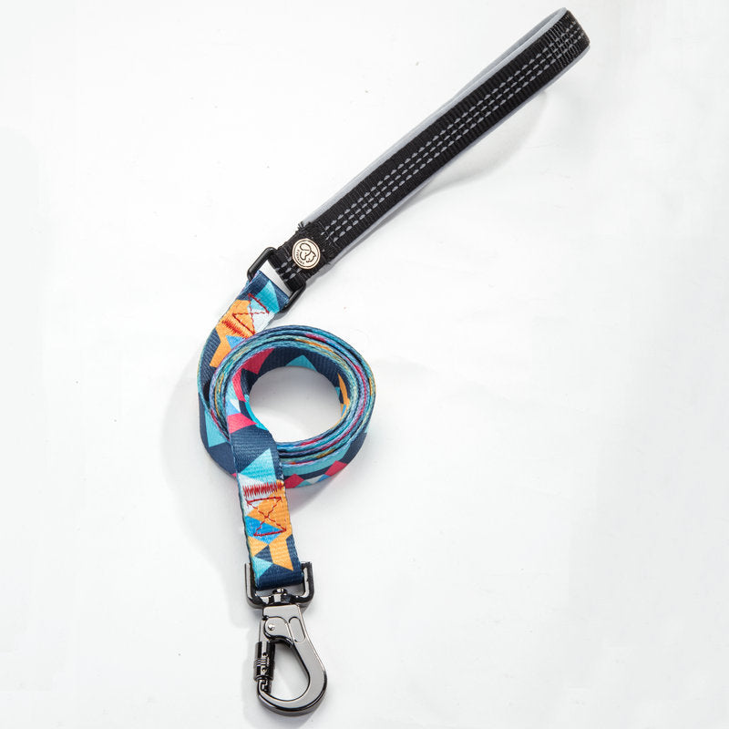 Printed Polyester Dog Leash – Stylish Walking Rope in 5 Designs (S–L)