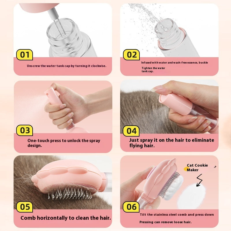 2-in-1 Self-Cleaning Dog Grooming Brush and Hair Remover Comb
