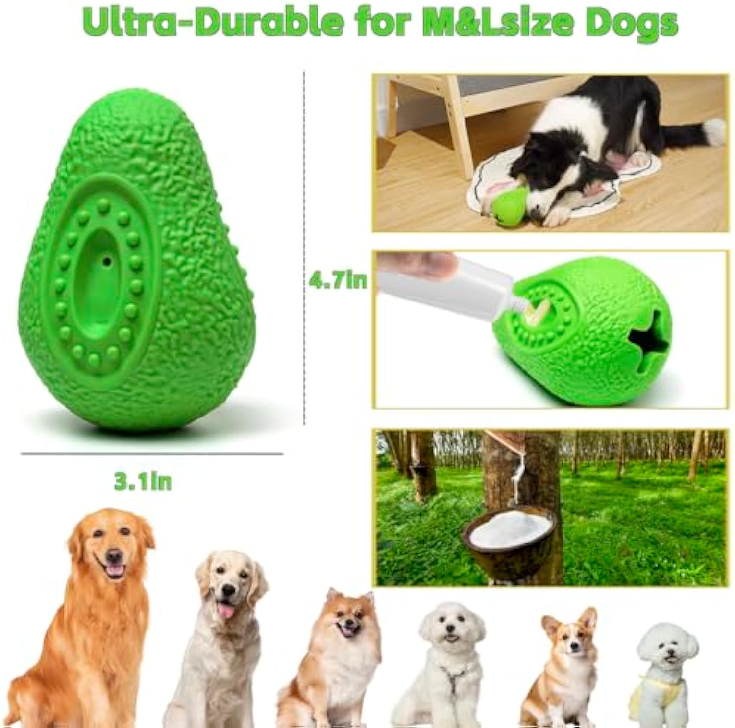 Indestructible Rubber Dog Chew Toy Heavy Duty for All Breeds