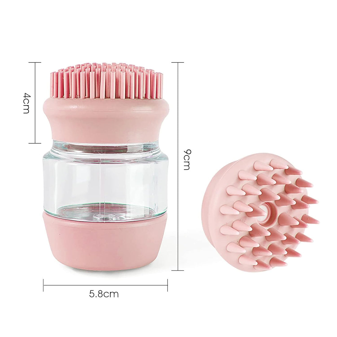 Silicone Pet Bathing and Grooming Brush with Shampoo Dispenser for Cats and Dogs