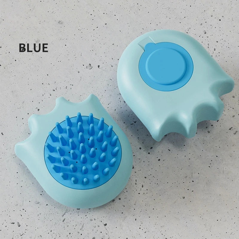 Pet Bath and Massage Brush with Shampoo Box for Cats and Dogs