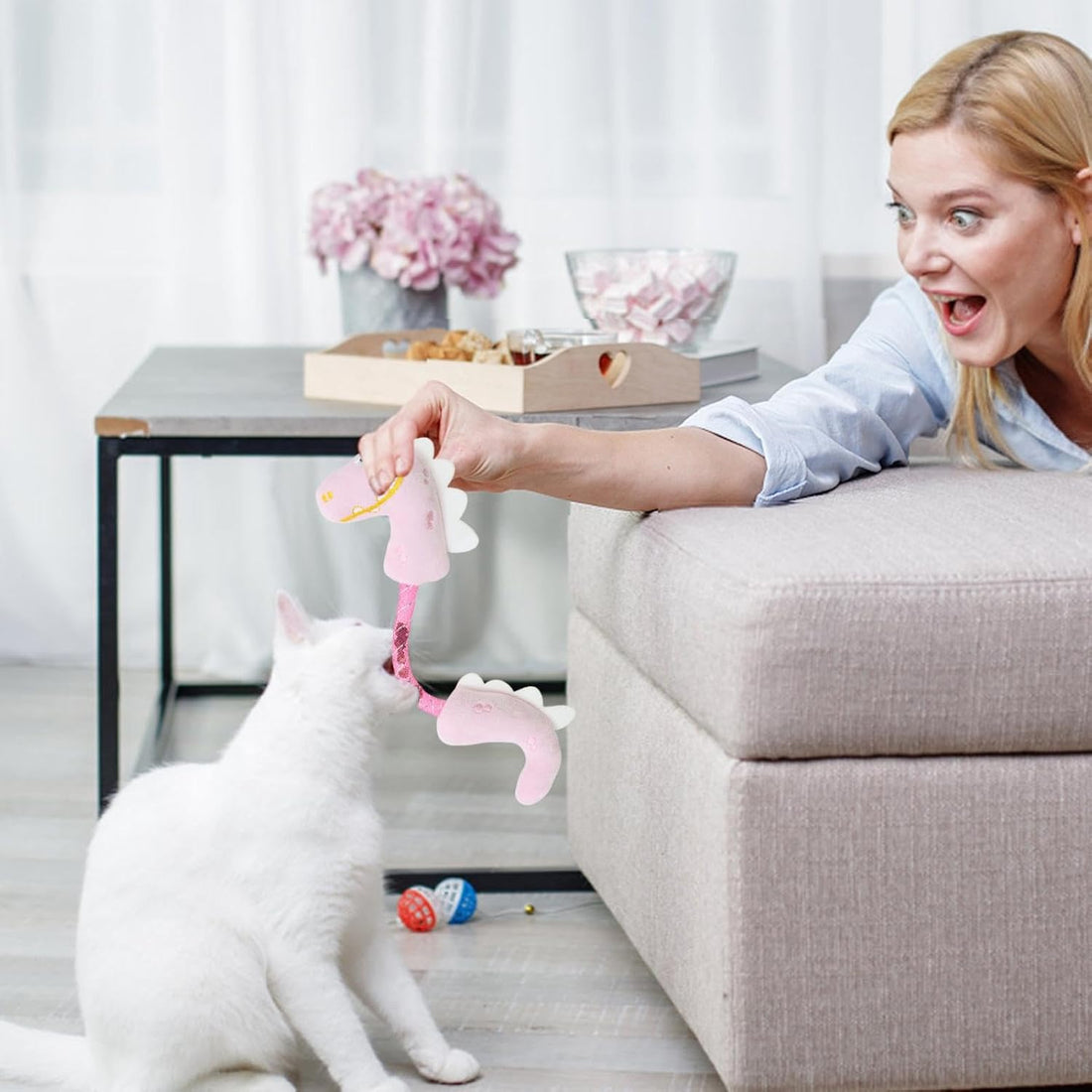 Interactive Cat Chew and Kicker Toy with Catnip Rope for Teeth Cleaning