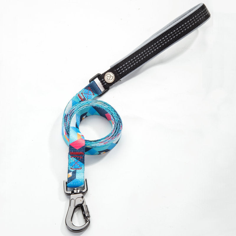 Printed Polyester Dog Leash – Stylish Walking Rope in 5 Designs (S–L)