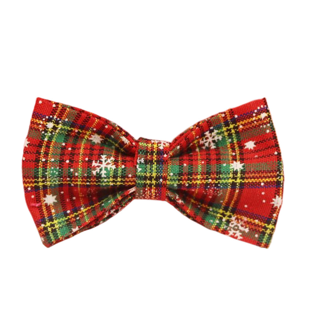 Christmas Plaid Dog Collar & Leash Set – Festive Bowknot Design (XS–XL, 5 Styles)