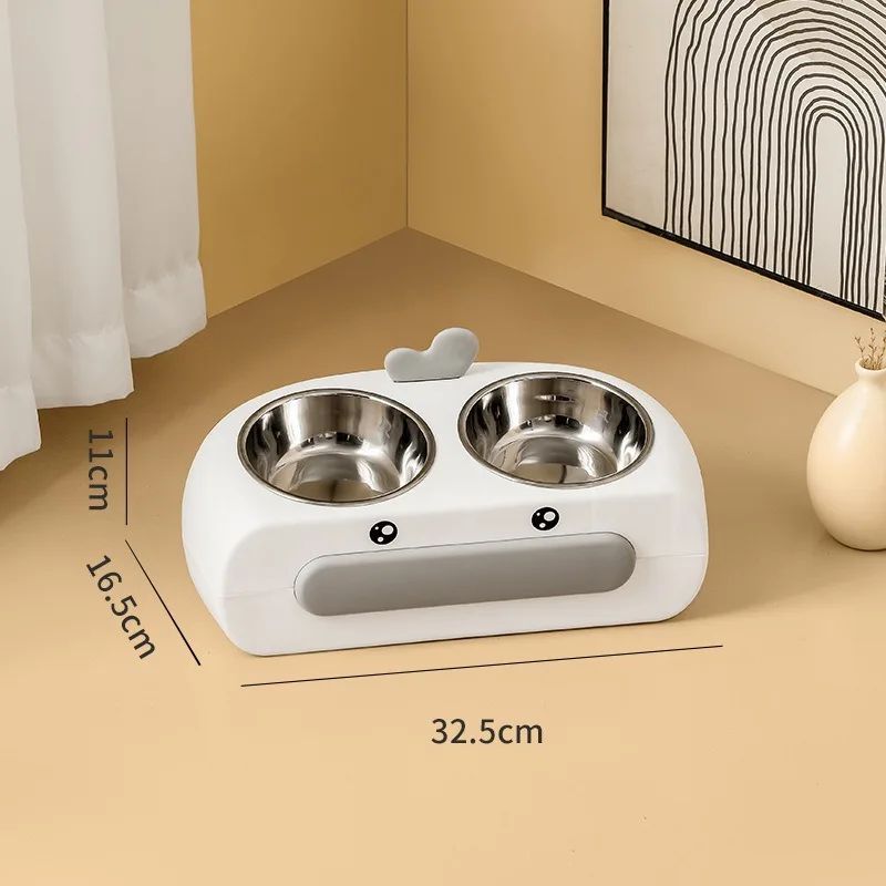 Duck Design Double Pet Bowl for Dogs and Cats
