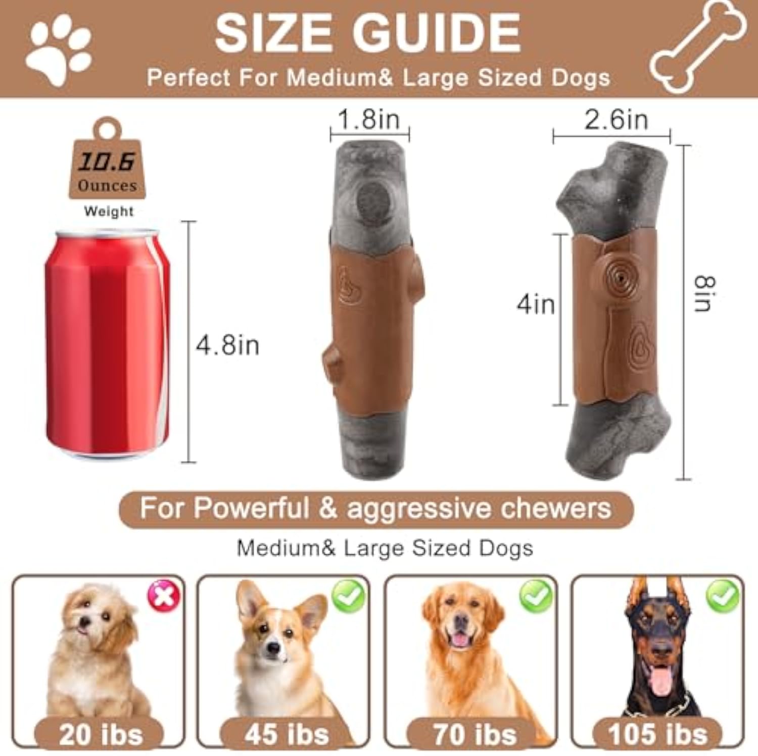 Durable Bacon Flavor Dog Chew Toy for Large Aggressive Dogs