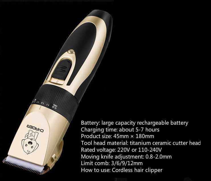 Professional Electric Pet Hair Trimmer with Nail Clipper for Dogs and Cats