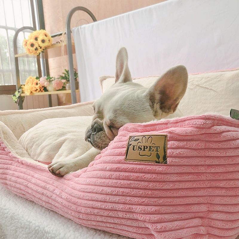 Washable Plush Dog Kennel Bed – Cozy Warm Nest with Removable Cover (M & L)