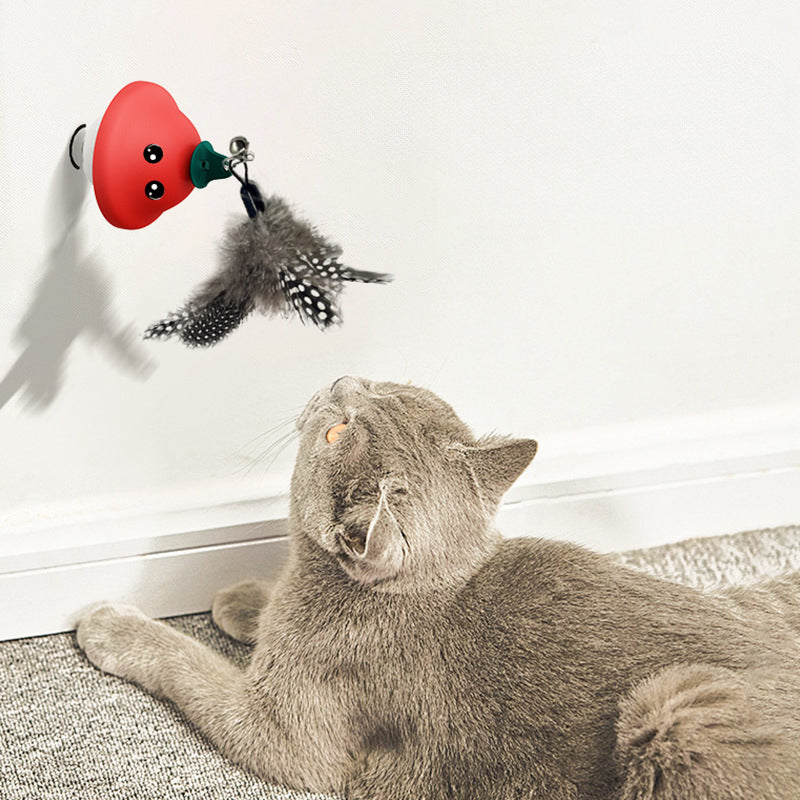Retractable Cat Wand Toy Suction Cup Interactive Teaser for Kittens