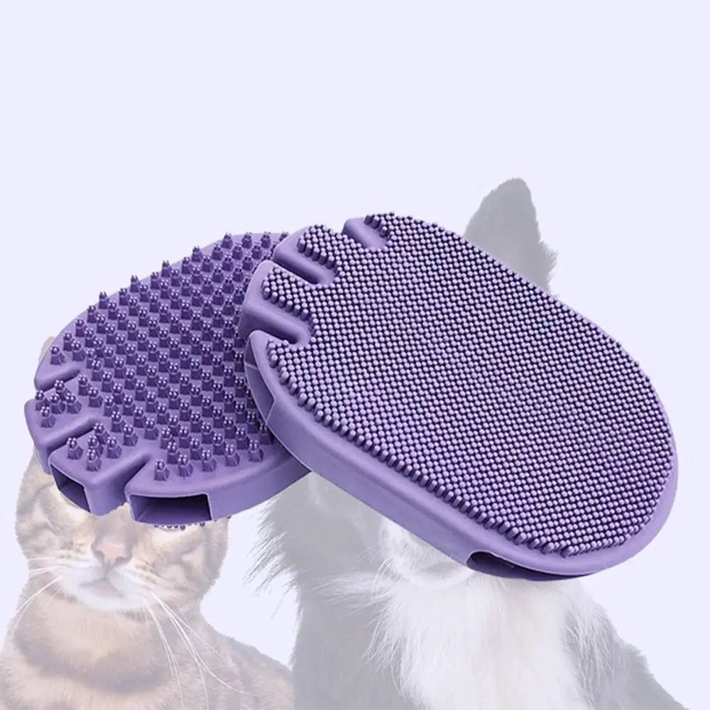 Dual-Sided Pet Shampoo and Grooming Brush Soft Bristle for Dogs