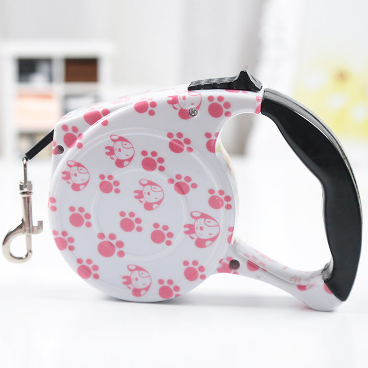 5-Meter Retractable Dog Leash – One-Hand Brake & Lock for Small & Medium Dogs