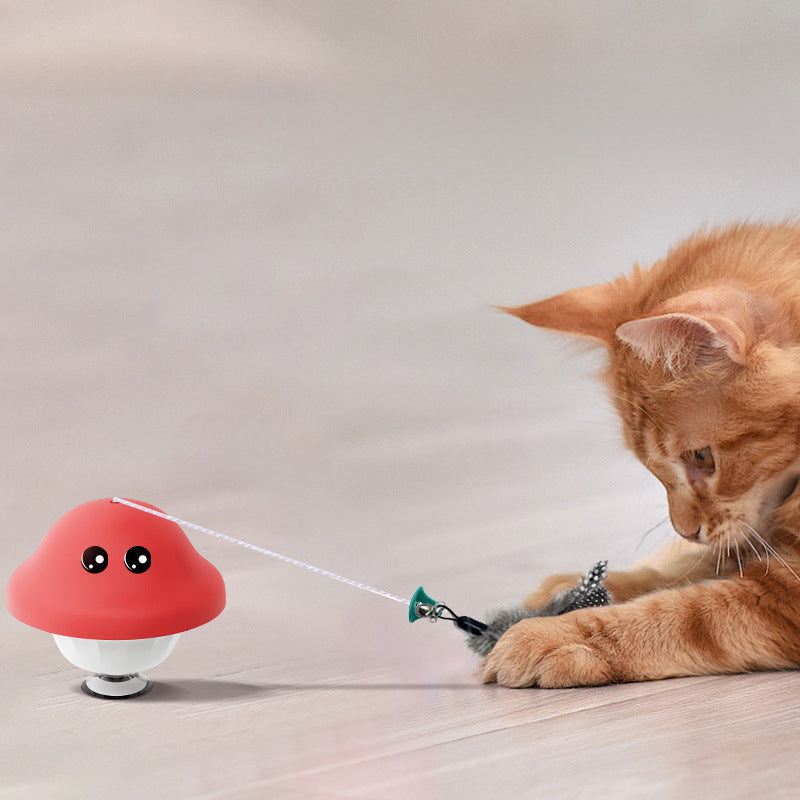 Retractable Cat Wand Toy Suction Cup Interactive Teaser for Kittens