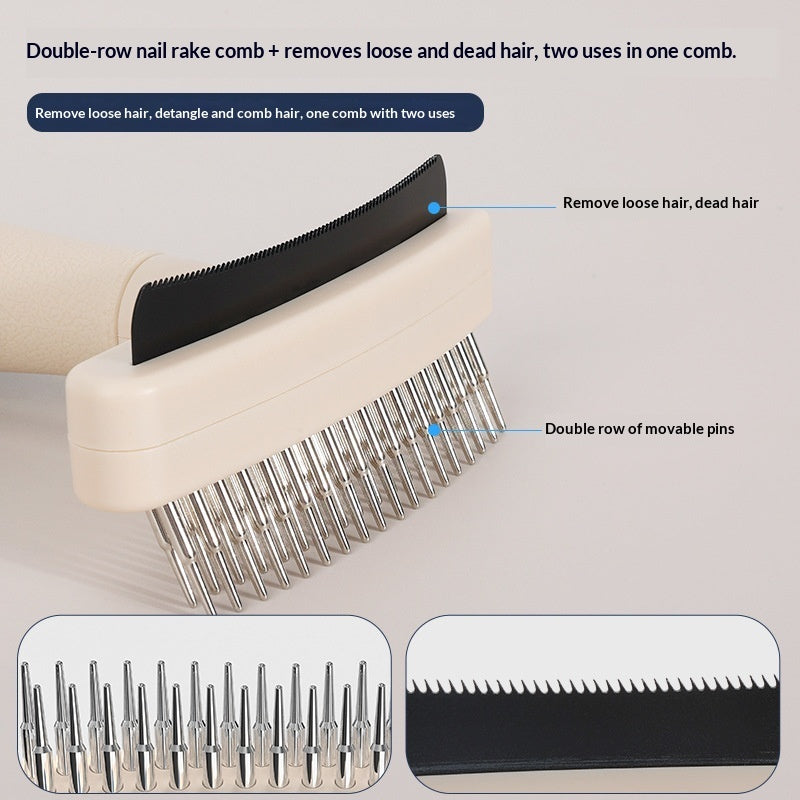 Pet Grooming Brush For Removing Loose And Dead Hair And Detangling Fur