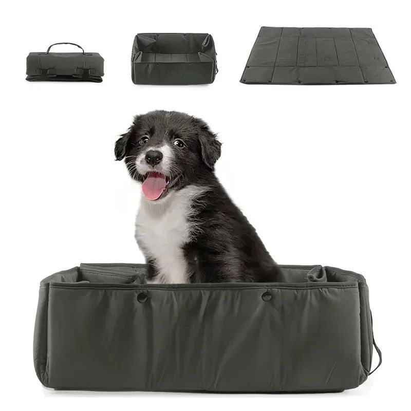 3-in-1 Portable Dog Travel Bed Carrier with Collapsible Mat and Cushion