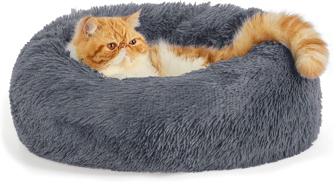 Non-Slip Round Fluffy Dog Bed – Indoor Plush Pet Mat in 5 Colors (5 Sizes)